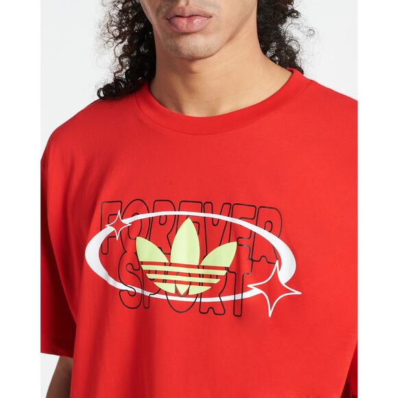 NEW Adidas Trefoil Forever Tee Red T-Shirt Men's Size Small Short Sleeve HC2115 - Picture 3 of 5